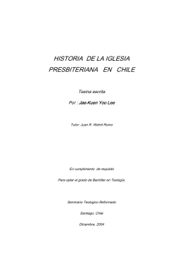 HISTORIA DE LA IGLESIA PRESBITERIANA EN CHILE