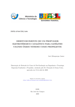 desenvolvimento de um propulsor eletrot&eacute;rmico - mtc