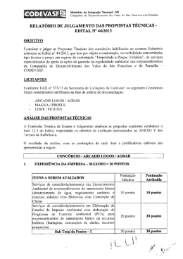 Relatório Propostas Técnicas