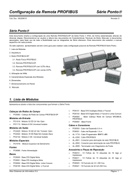 S&eacute;rie Ponto - Configura&ccedil;&otilde;es da Remota PROFIBUS
