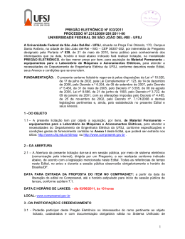 1 PREG&Atilde;O ELETR&Ocirc;NICO N&ordm; 033/2011 PROCESSO N&ordm;