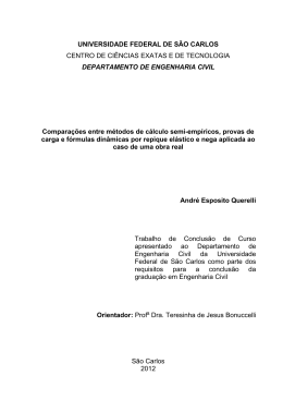 Estudo comparativo entre os métodos de cálculo da