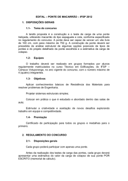 EDITAL &ndash; PONTE DE MACARR&Atilde;O &ndash; IFSP 2012 1. DISPOSI&Ccedil;&Otilde;ES