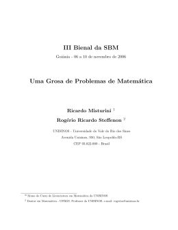 III Bienal da SBM Uma Grosa de Problemas de Matem&aacute;tica