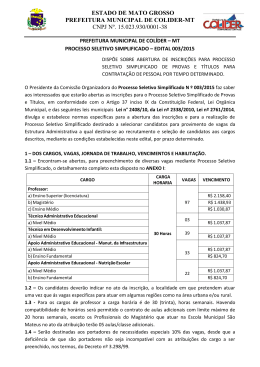 ESTADO DE MATO GROSSO PREFEITURA MUNICIPAL DE