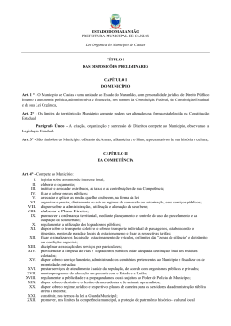 ESTADO DO MARANH&Atilde;O PREFEITURA MUNICIPAL DE CAXIAS