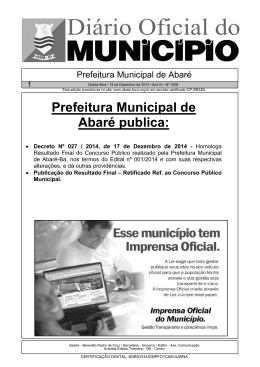 Prefeitura Municipal de Abaré publica: