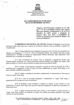 Estado de Sergipe --&ldquo; PREFEITURA MUNICIPAL DE TELHA