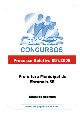 Processo Seletivo 001/2009 Prefeitura Municipal de Est&acirc;ncia-SE