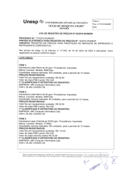 Ata de Registro de Preços