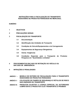 instru&ccedil;&otilde;es para a fiscaliza&ccedil;&atilde;o do transporte rodovi&aacute;rio de