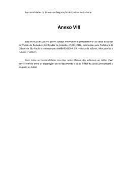 Anexo VIII &ndash; Manual do Usu&aacute;rio