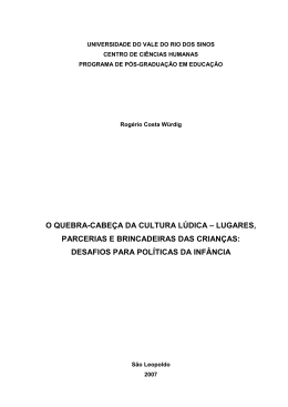 o quebra-cabe&ccedil;a da cultura l&uacute;dica