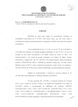 Parecer do Assessor - Procuradoria da República em Sergipe