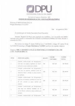 Termo de Homologação - Defensoria Pública da União