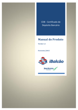 Manual do Produto &ndash; CDB