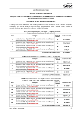 ADES&Atilde;O AO MENOR PRE&Ccedil;O REGISTRO DE PRE&Ccedil;OS