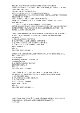 prova de quest&otilde;es ortopedia - Escola de Sa&uacute;de do Ex&eacute;rcito