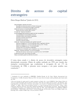 Direito de acesso do capital estrangeiro