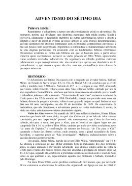 adventismo do s&eacute;timo dia - Igreja Presbiteriana Eben&eacute;zer de S&atilde;o