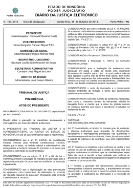 diário da justiça eletrônico - Tribunal de Justiça de Rondônia