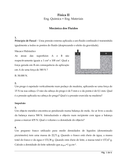 F&iacute;sica II 2006 - Pb3 - Mec&acirc;nica dos Fluidos