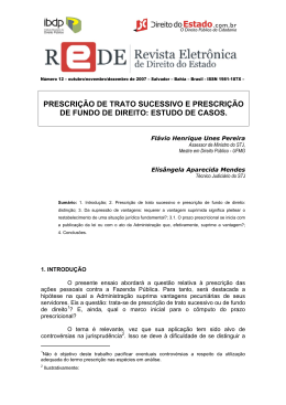 prescri&ccedil;&atilde;o de trato sucessivo e prescri&ccedil;&atilde;o de fundo de direito