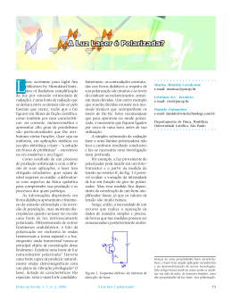 A luz laser &eacute; polarizada? - Sociedade Brasileira de F&iacute;sica