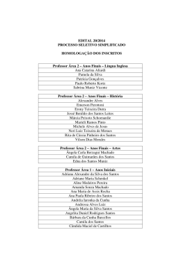 Inscrições Homologadas - Prefeitura Municipal de Santo Antônio da