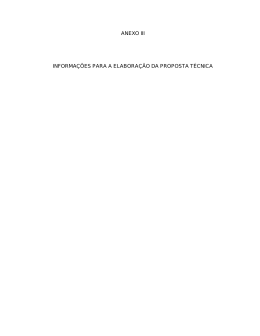 Informa&ccedil;&otilde;es para elabora&ccedil;&atilde;o da proposta T&eacute;cnica