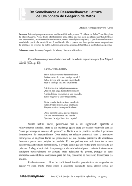 De Semelhan&ccedil;as e Dessemelhan&ccedil;as: Leitura de Um Soneto de