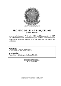 PROJETO DE LEI N.&ordm; 4.157, DE 2012