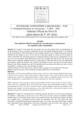 Gabarito Oficial do N&iacute;vel II (para alunos da 5&ordf; &agrave; 8&ordf; s&eacute;rie)