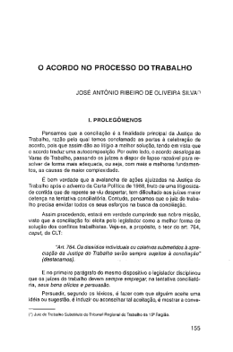 O ACORDO NO PROCESSO DO TRABALHO