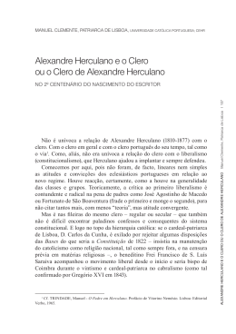 Alexandre Herculano e o Clero ou o Clero de Alexandre Herculano