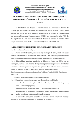 (pnpd) do programa de p&oacute;s-gradua&ccedil;&atilde;o em qu&iacute;mica - Unifal-MG