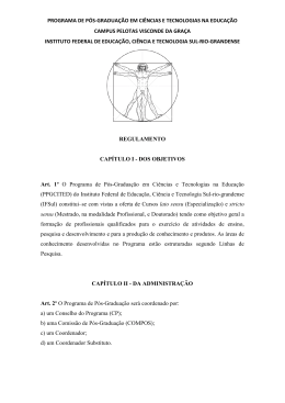 PROGRAMA DE P&Oacute;S-GRADUA&Ccedil;&Atilde;O EM CI&Ecirc;NCIAS E