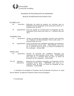 PROGRAMA DE P&Oacute;S-GRADUA&Ccedil;&Atilde;O EM AGRONOMIA SELE&Ccedil;&Atilde;O