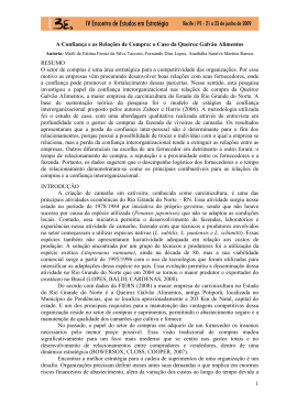 1 A Confian&ccedil;a e as Rela&ccedil;&otilde;es de Compra: o Caso da