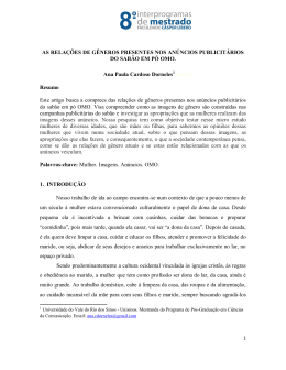 As rela&ccedil;&otilde;es de g&ecirc;neros presentes nos an&uacute;ncios publicit&aacute;rios do