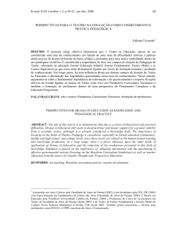 Perspectiva para o teatro na educação como conhecimento e