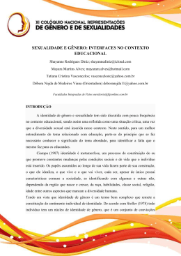 sexualidade e g&ecirc;nero: interfaces no contexto educacional