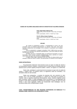 CADEIA DE VALORES ANALISADA SOB OS CONCEITOS DE