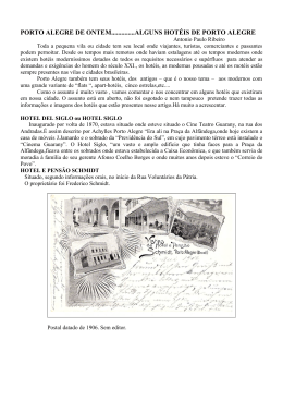 Porto Alegre de ontem &ndash; H&oacute;teis
