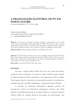 A fragiliza&ccedil;&atilde;o eleitoral do PT em Porto Alegre