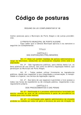 Código de Posturas do Município de Porto Alegre
