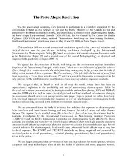 Porto Alegre Resolution - International Commission for