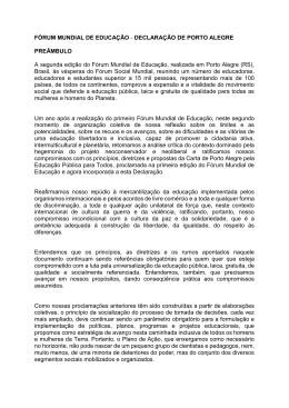 Carta Forum Mundial de Porto Alegre