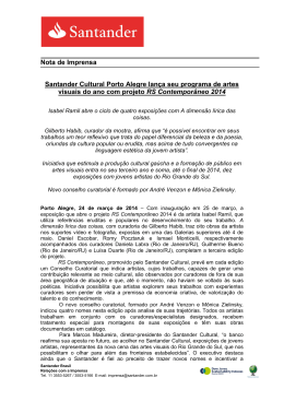 Santander Cultural Porto Alegre lan&ccedil;a seu programa de artes