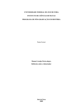Manoel de Ara&uacute;jo Porto-alegre, reflex&otilde;es sobre o historiador